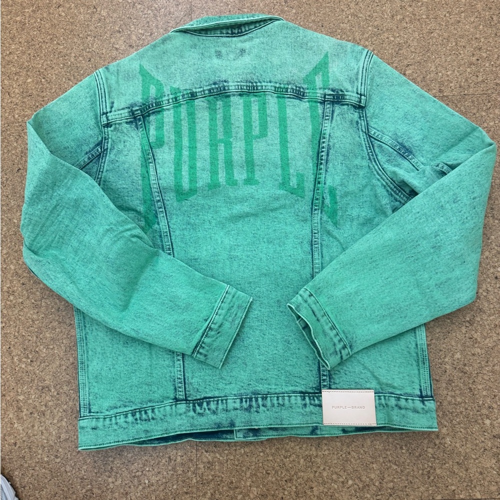 Men's Green Denim Performance Jacket - Picture 3 of 4